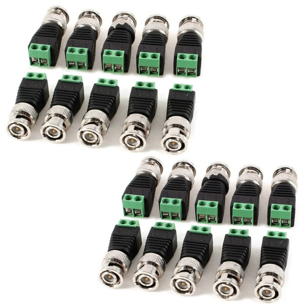 20 Pack Bnc Video Balun Male Cctv Connectors For Cat5 Cat6 Security Camera Installation 9771547089216