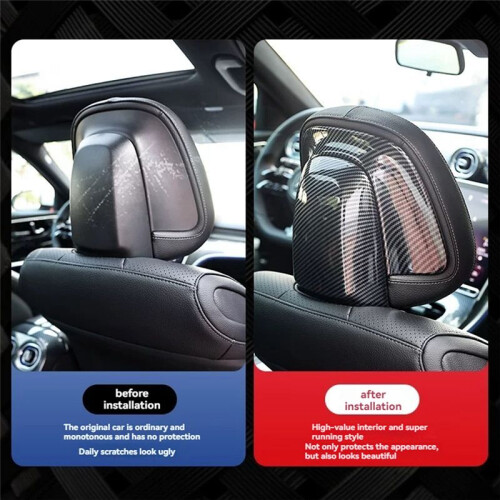 6pcs/Set Car Interior Front  Headrest Panel Trim Cover Protector for   C Class W206 GLC X254 EQS EQE 1