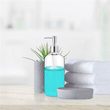3X Soap Dispenser Clear Glass Soap Dispenser with Pump 16 Oz Refillable Liquid Hand Soap Dispenser for Bathroom Kitchen