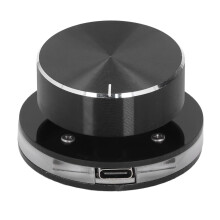 USB Volume Control Knob with RGB Light, OneKey Mute and 360 Smooth Rotation, Plug and Play for PC Laptop Phone