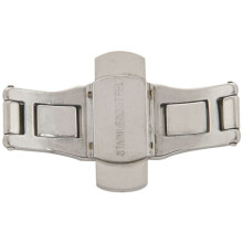 10X Double Push Button Butterfly Clasp Buckle Silver for 21mm Watch Band Strap