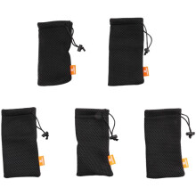 HAWEEL 25-Pack Nylon Mesh Drawstring Storage Pouch Bag - 3.5 X 7.3 Inch Multi Purpose Outdoor Activity Pouch(Black)
