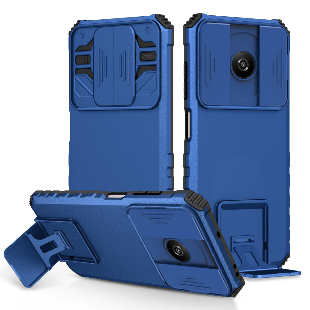 Shockproof Case With Slide Camera Cover Kickstand Militarygrade Armor For Xiaomi Redmi A3 Blue 9092120831610