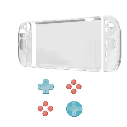 For Switch2 Protective Case+D-Pad Button Cap Clear Shell Split Design Anti-Fall Anti-Scratch Case for  Switch2 A