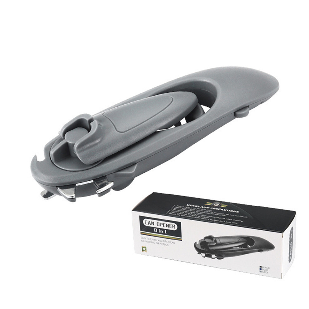 Can Opener Eight-In-1 .Multi-Functional Manual Bottle-Gray 7696001672723