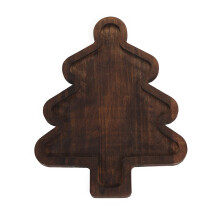 Holiday Snacks Tray Wooden Christmas Tree Shape Multi-B