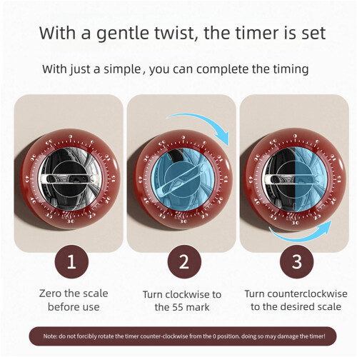 Multifunctional Magnetic Timer 60 Minutes Scale Study-Creamy 1