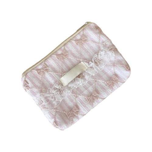 Coin Purse Delicate Lace Detailing Storage Pouch Polyester-c