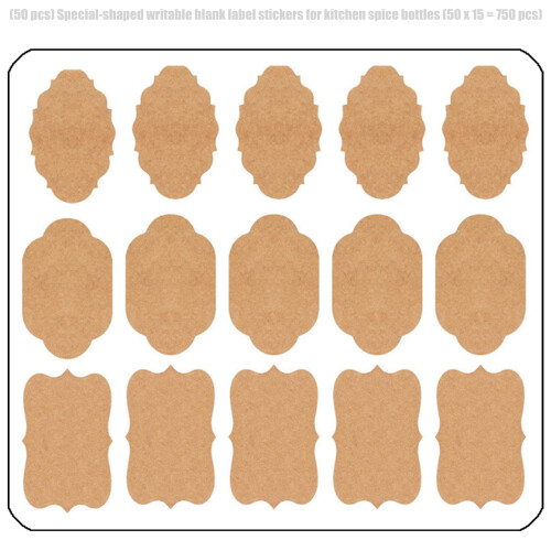 Krafts Label Sticker Writable Gift Label,Adhesive Brown-A