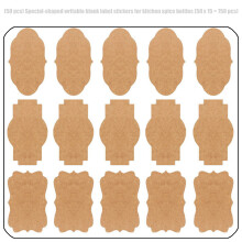 500Pcs Krafts Label Sticker,Adhesive Writable Gift Tages-B