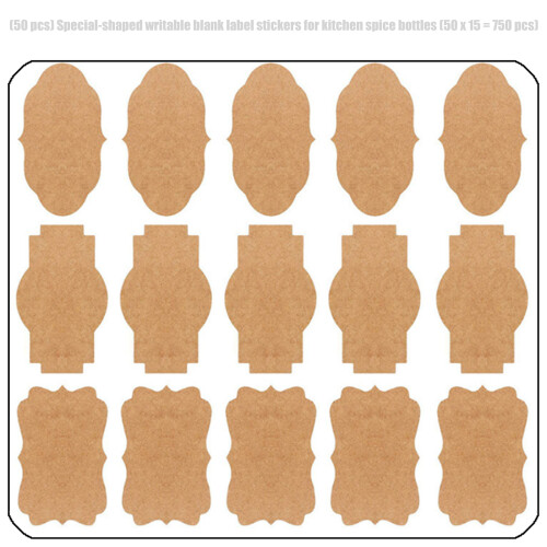 500Pcs Krafts Label Sticker,Adhesive Writable Gift Tages-B