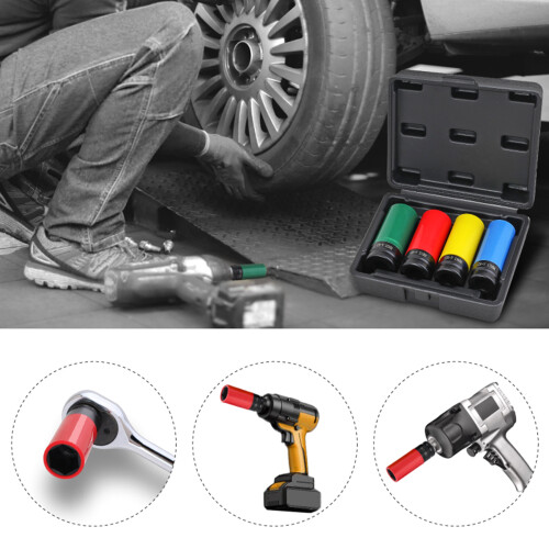 4Pcs Wheel Socket Set Impact Wrench Wheel-Phosphated hub sleev 2