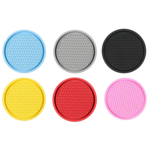 2Pcs Car Coasters For Beverage Cup Holders Prevents-Yellow 2
