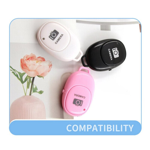 Wireless Camera Shutter Remote Control Selfie Clicker for Android & IOS Phones Selfie Accessory for Photos Videos White
