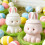 Rabbit Designs Ceramic Cup 350ml Coffee Mug With Lid For-Pink 2