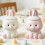 Rabbit Designs Ceramic Cup 350ml Coffee Mug With Lid For-Pink 3