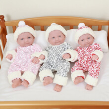 Reborn Doll Clothes 30cm (12in) for Girls 3+, Pink/Red/Gray Christmas Costume Set – Compatible with 12in Dolls