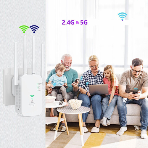 WiFi Extender Dual Band 2.4G/5G for Home Long Range 2500 sq ft Coverage with WPS Easy Setup 2
