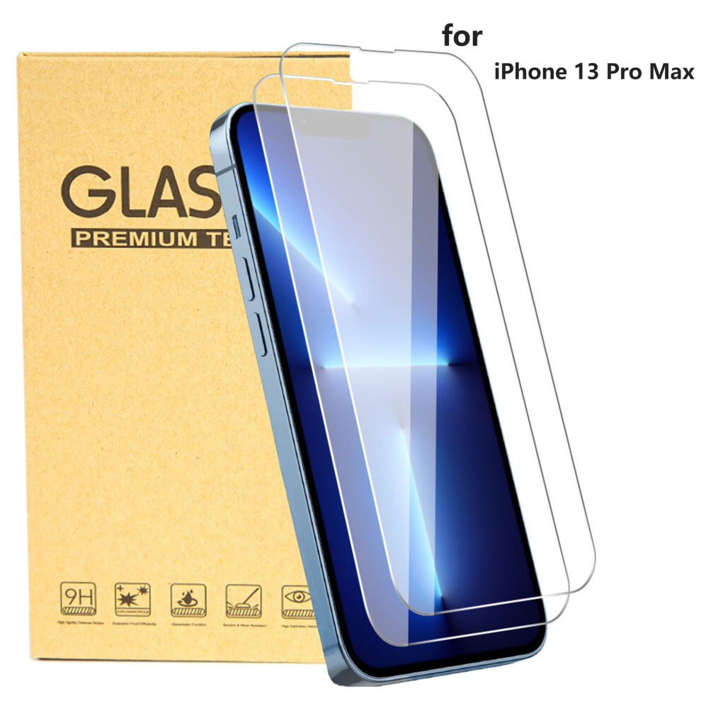 Screen Protector For Compatible With Iphone 13 Pro Max - Clear, Case-Friendly Tempered Glass, 2 Pack 9365509635315