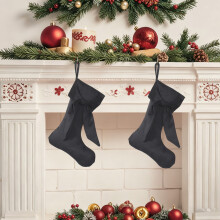 4 Pcs Christmas Stocking Style Velvet Ornament Luxury Gifts Bags for Family Xmas Tree Party Supplies.