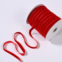 Velvet Ribbon 50 Yards, Premium Flocking Jewelry DIY Accessories, 1cm Width for Christmas Tree Wreath Gift Wrapping Wedding Party Home Decoration