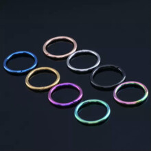 Fashion Surgical Steel Double Stack Hoop Clicker Nose Ear Hinged Tragus Ring s01-Multicolor-12mm-16g (1.2 mm)