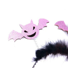 Halloween Bat Headband Dia Dos Mortos Lantejoulas Hairband Cosplay Headpiece para Adultos Crianças Stage S Headwear Preto
