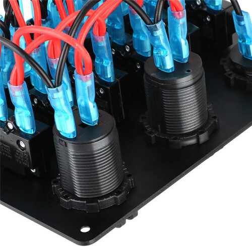 Universal Car RV 6  Panel 12/24V Rocker Panel Voltmeter USB Charger Circuit Breaker Tester Light Toggle A 2
