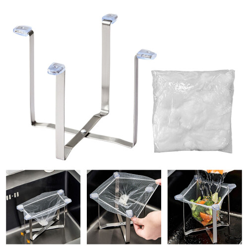 Foldable Sink Strainer Basket Set with 50 Meshes Filters for 1