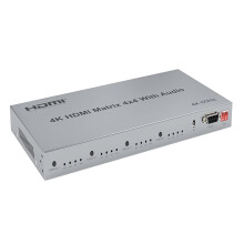 4x4 HDMI Matrix Switch 4K Splitter with Audio Extractor Toslink Stereo Out EDID RS232 Control