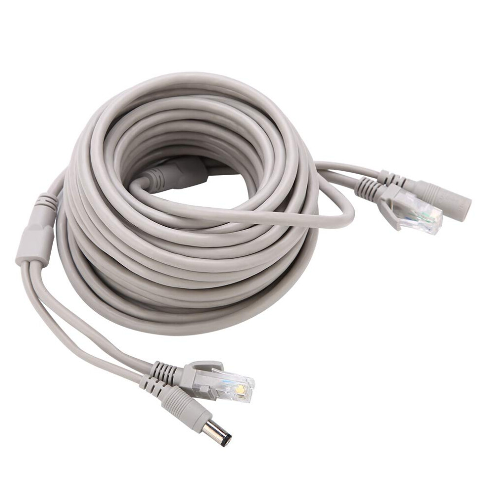 Rj45 Dc Power Extension Cable 15M Cat5 Ethernet 2In1 Data Power Cable For Cctv Camera Nvr System 9771547468554