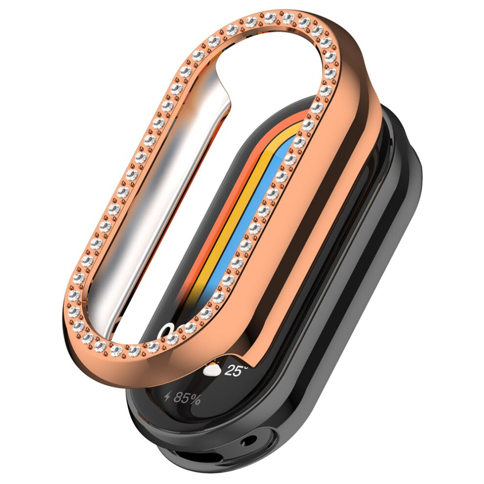Case Electroplated Rose Glitter Shockproof Bumper Cover For Xiaomi Mi Band 9 Nfc Gold 9771547091363