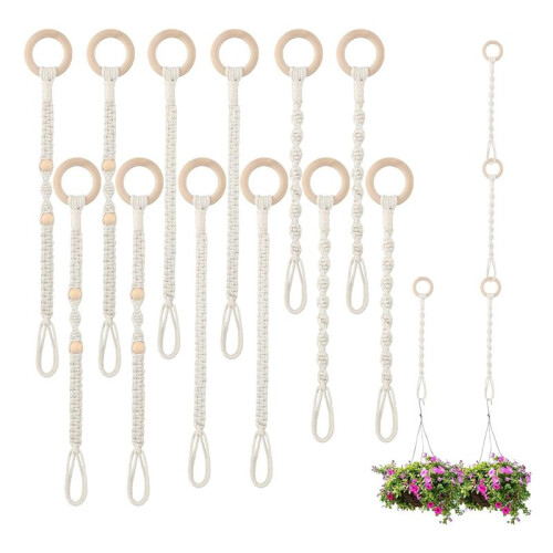 12 PeçAs ConectáVel Macrame Planta Cabide Extensor Vaso de Plantas Extensor Macrame Planta Titular Artesanal Pendurado Tecido 1