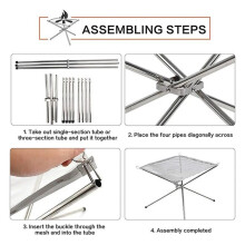 Folding Campfire Stand Portable Folding Fire Pit Portable Fire Pit Outdoor Metal Holder Metal Brackets,Medium