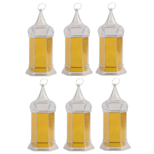 6 PeçAs de Luzes de Lanterna de Vela Do Ramadã,  Luzes de Lanterna de Ouro de 6,1 Polegadas, Luzes Decorativas de Lanternas Suspensas Mubarak 1