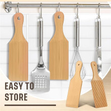 3 Pcs Gnocchi Boards and Wooden Butter Paddles for Rolling Dough 9.1 X 2.8 in Gnocchi Paddle Pasta Making Tools Roller
