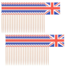 Union Jack bandiera Cocktail Sticks - 50 Pack - ideale per feste Queens Giubileo del BBq