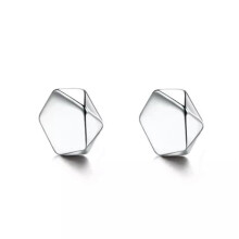 Black Color Magnetic Stud Earrings with No Ear Holes Non Piercing Earrings-Silver