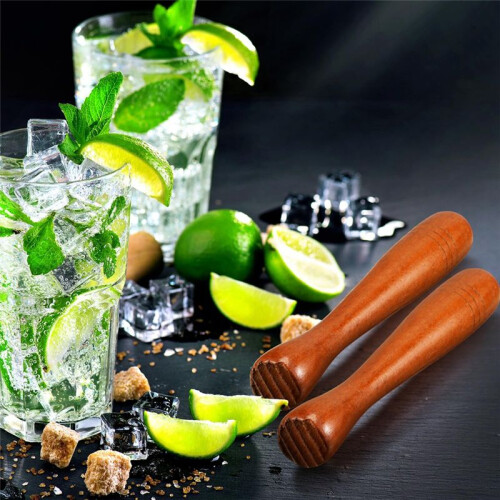 Muddler de Madeira de 3 PeçAs para CoquetéIs, Muddler de Coquetel de 7,7 Polegadas de Comprimento Mojito Muddler Bar Triturador de Gelo de Madeira 2