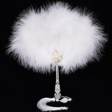 Vintage Double Sided Feather Fan Colorful Round Fan Handheld Fans with Tassels Fairy Girls Dancing Show Wedding Party Decorations for Women