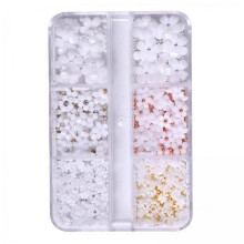 3xMixed 3D Flower Nail Charms 6 Grids Nail Decoration Supplies for Nail Crafts A 3 Pcs
