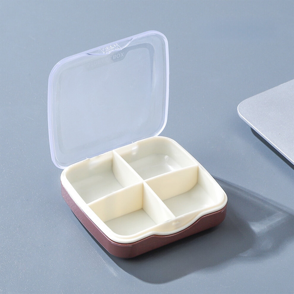 Portable 4-Compartment Medication Storage Box, Moistureproof & Lightweight Travel Case for Tablets â Compatible with All Standard Pills