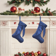 1 Pcs Christmas Stocking Style Velvet Ornament Luxury Gifts Bags for Family Xmas Tree Party Supplies.