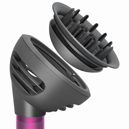 Wave Curl Diffuser Attachment compatible with Dyson Airwrap HS01/HS05/HS08 – Upgraded dome, faster drying & curl definition, grey