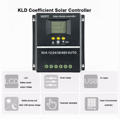 2X 80A MPPT/PWM Solar Charge Controller 12V/24V/36V/48V Auto Controller Tools Solar PV Battery Charger with LCD