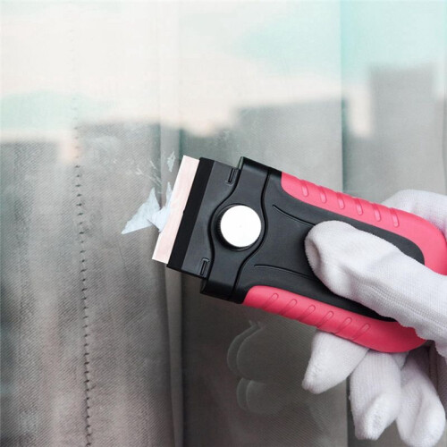 Locking Blade Scraper with Safety Cap, Glass Cooktop Scraper Paint and Old Label 1