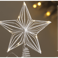 Étoile décorative pour sapin de Noël, faite main en coton doré