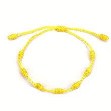 Braccialetto con nodo portafortuna, cordino intrecciato regolabile, gioiello unisex