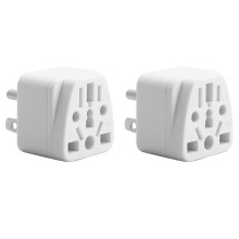 2X Adaptateur de Prise de US EU/UK/AU/In/CN/JP/Asie/Italie/Brésil Vers USA (Type B), Blanc
