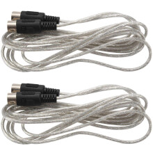2pcs 9.8FT Midi Male to Male DIN 5-Pin Music Instrument Extension Cable Connector